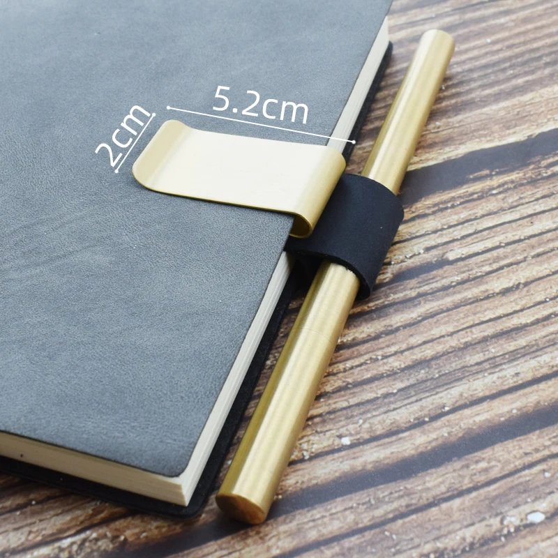 Многофункциональные Ретро латунные металлические зажимы закладки с кожаным