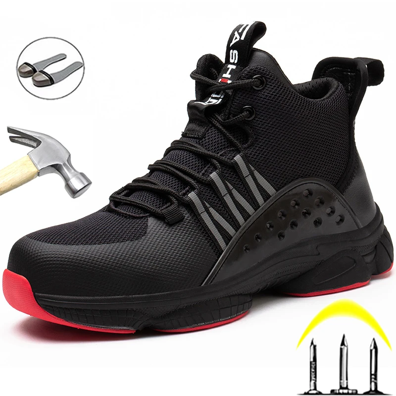 

Lightweight Safety Shoes Men Puncture-Proof Protective Shoes Work Sneakers Steel Toe Men Shoes Anti-smash Work Boots Size 47 48