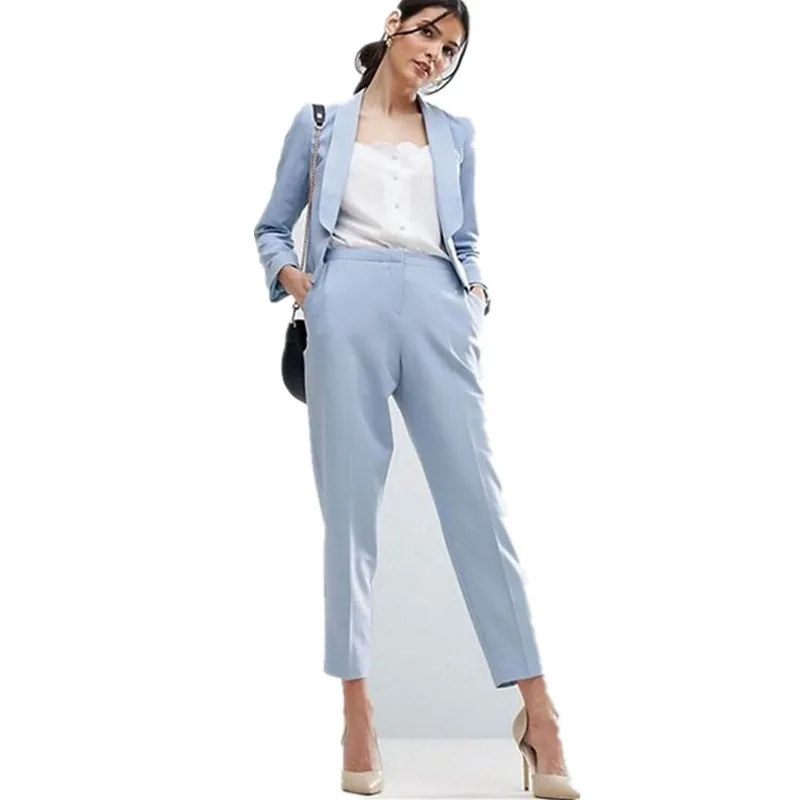 

Women Pant Suits Fashion Office Lady Long Sleeve Blazer with Pants Work Wear Elegant Suits for Weddings Custom Made Slim Fit 169