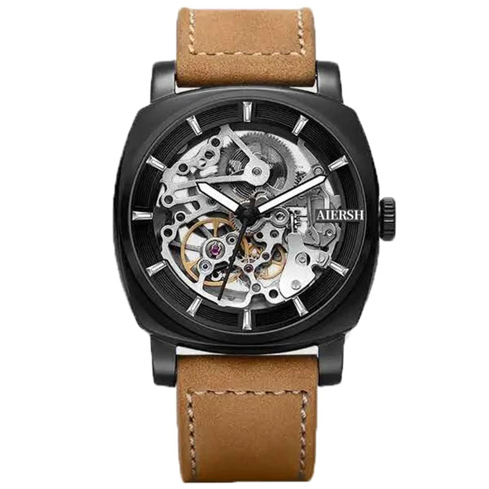 

Vintage Punk Skeleton Sports Watch Men Automatic Mechanical Watch Luxury 41mm Military Wrsitwatches Mens Sapphire Luminous Clock