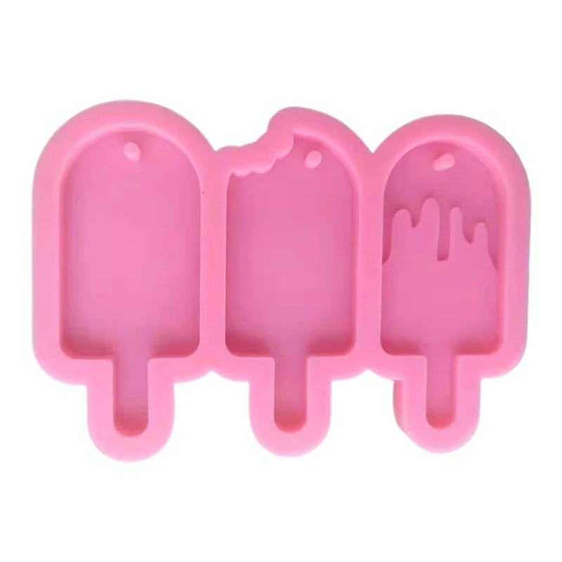 

Handmade Three Ice Cream Keychain Casting Silicone Mould DIY Crafts Making Tool Key Chain Epoxy Resin Mold HX6F