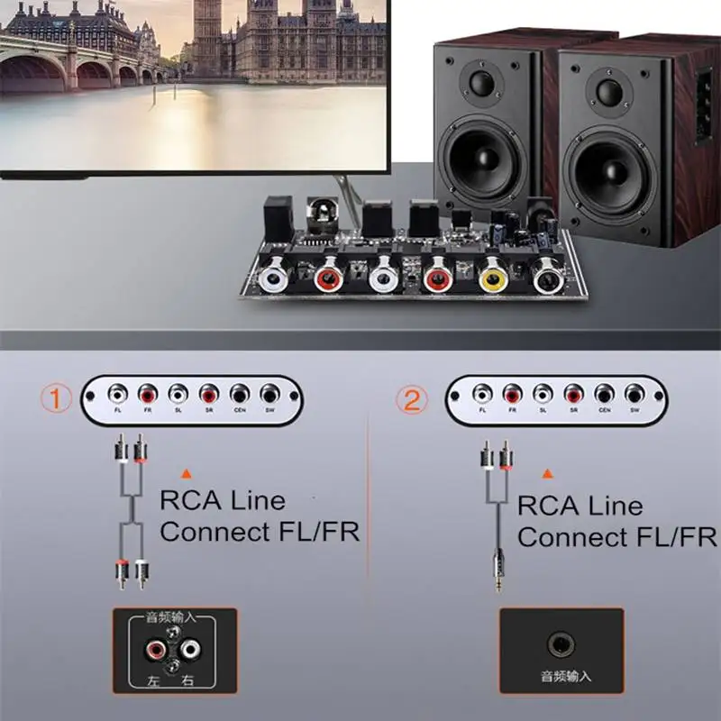 Модуль DAC 5 1 канал AC 3 PCM Цифровой оптический коаксиальный DTS RCA Hi Fi стерео аудио