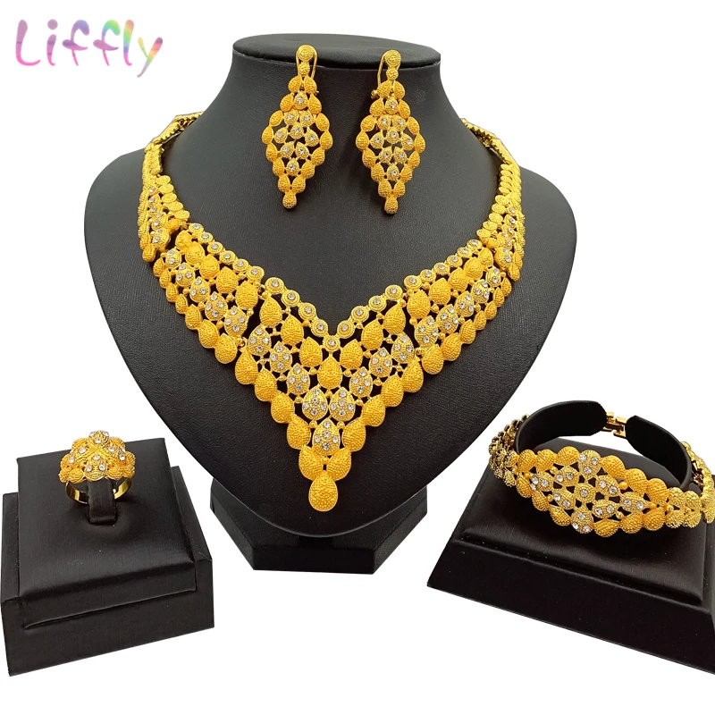 Роскошные наборы украшений для свадебной вечеринки с кристаллами женское