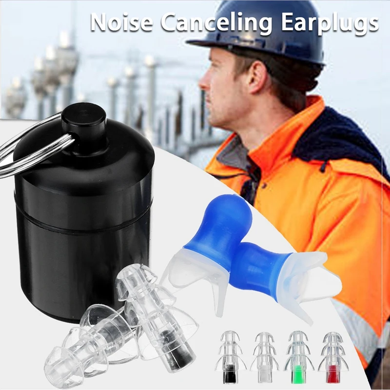 2Pcs Noise Cancelling Earplugs Hearing Protection Reusable Silicone Ear Plugs For Sleep Protector Musician Bar Drummer |