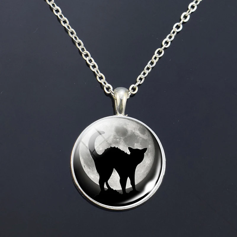 Ожерелье с животными покрытое серебром тигр Черный кот волк лиса собака зибра