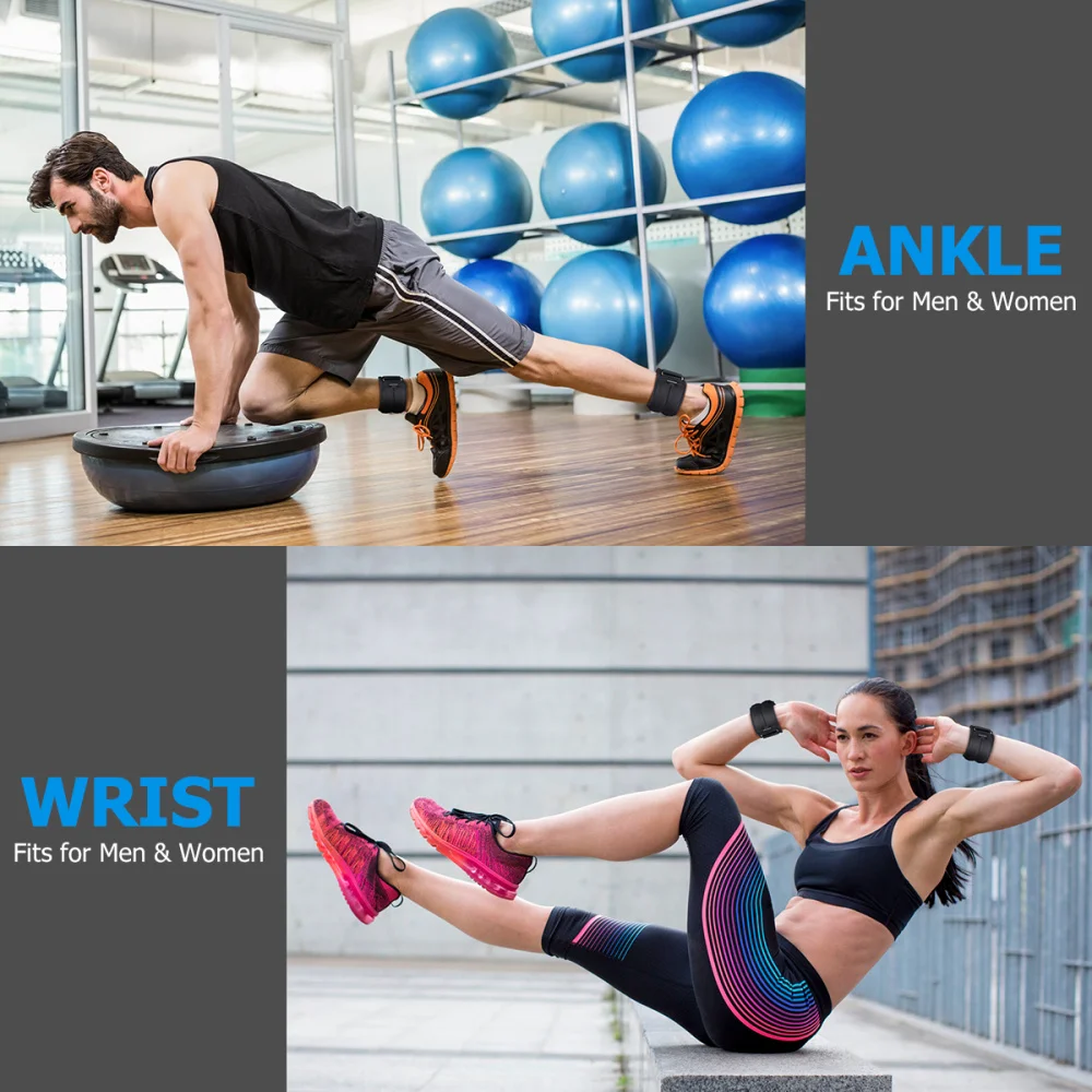 

Clispeed 2PCS Ankle Weights Wrist Weights Sand Filling Adjustable Straps for Walking Jogging Gym Fitness Exercise Gymnastics (1l