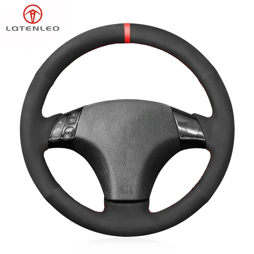 

LQTENLEO, черная замша чехол рулевого колеса автомобиля для Mazda 3 Axela 2003-2012, Mazda 5, Mazda 6, Mazda 8 2004-2010, Mazda MPV 2004-2006