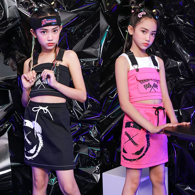 Джазовые танцевальные костюмы джинсовый жилет юбка для девочек костюм