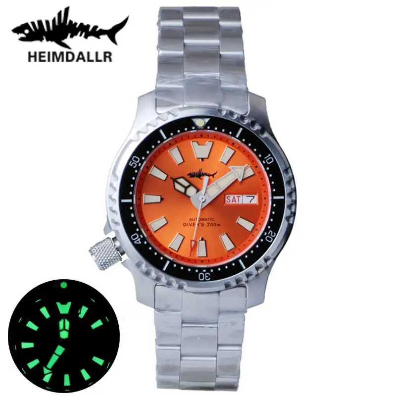 

Мужские часы с сапфировым стеклом HEIMDALLR, японские автоматические часы Promaster Dive, водонепроницаемые механические наручные часы из нержавеюще...