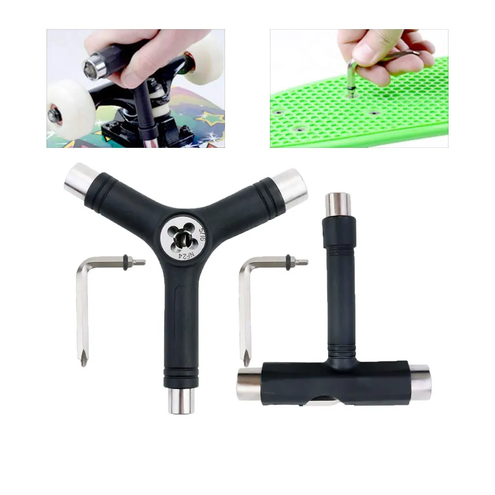 

Skateboard Repair Tools Kit Multifunctional Skateboards Wrench Skate Board Y-Shape T-Shaped Wrench Skateboard Tool Easy To Carry