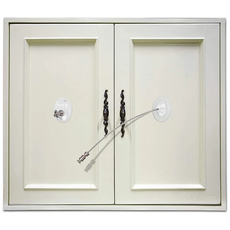 

3 Pieces Refrigerator Door Lock Strong Adhesive Freezer Door Lock File Drawer Lock Child Safety Cupboard Lock with Keys (White)