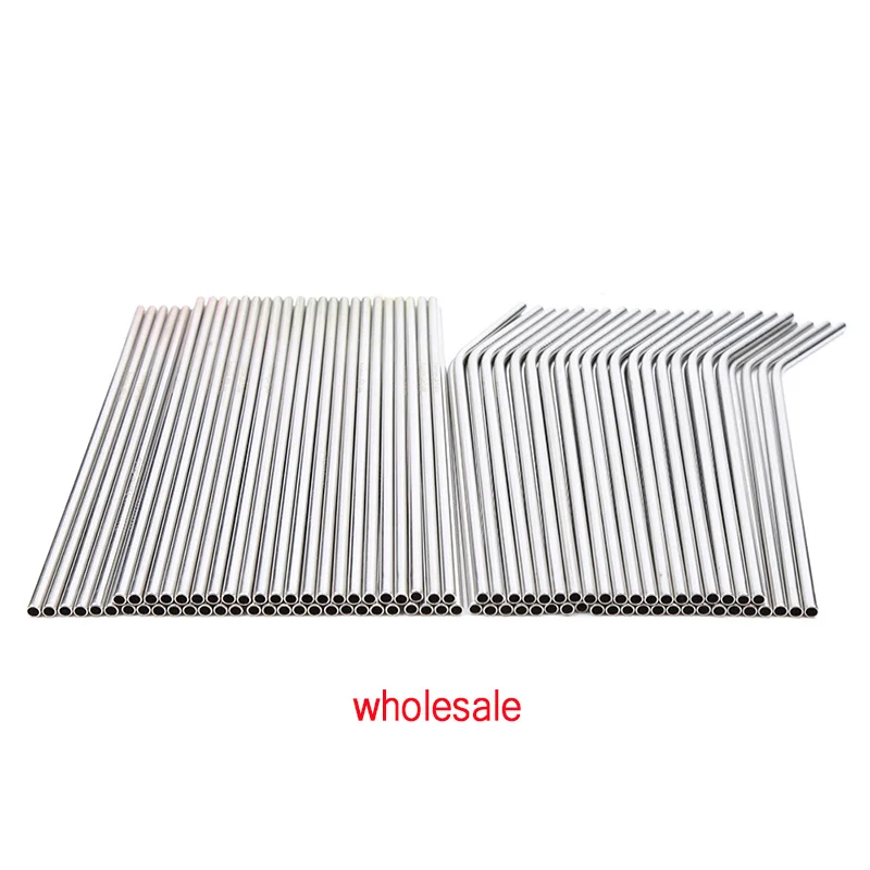 Соломинки EIMAI 100 шт./лот серебряные металлические соломинки многоразовые