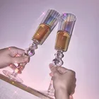 Радужный бокал для шампанского Streamer, хрустальный бокал для красного вина, бокал для сверкающего вина, церемониальный стеклянный бокал