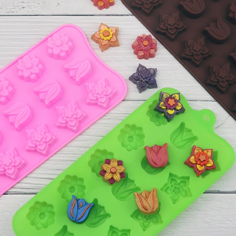 

15 Cavity Tulip Silicone Mousse Cake Mould Flower Shape Silicone Mold Mousse Cake Mould Cake Decoration Tools Cake Tools