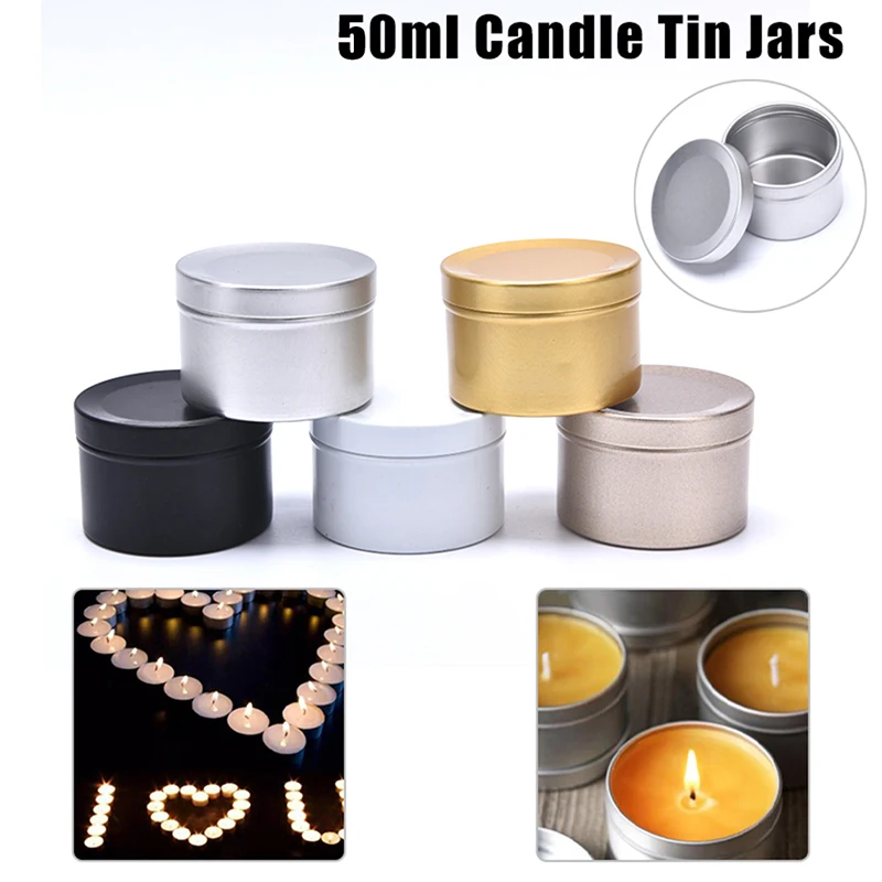 

Luxury Candle Jars With Lid Bulk Round Candle Container Tins Empty Storage Box For DIY Salves Skin Care Beauty Samples