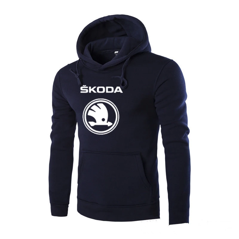 Толстовки мужские толстовки для автомобиля Skoda с принтом логотипа Толстовка весна осень Мужская толстовка с капюшоном в стиле хип-хоп harajuku Повседневная модная толстовка из флиса спортивный костюм