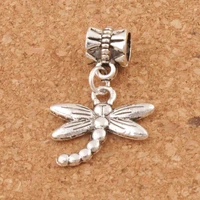 dots flying dragonfly big hole beads 18 1x27mm 100pcs zinc alloy dangle fit european charm bracelets b176