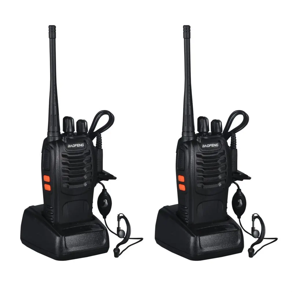 2 PCS VHF/UHF Baofeng BF-888S portable radio FM Transceiver Rechargeable Walkie talkie  in Two Senses 5W +Headset 2-way Radio