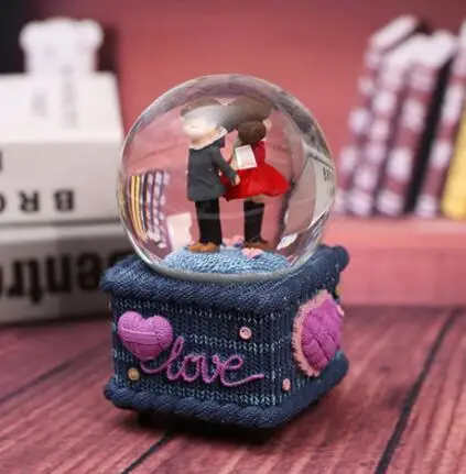 Креативный романтический синий свитер подарок хрустальный шар на день рождения