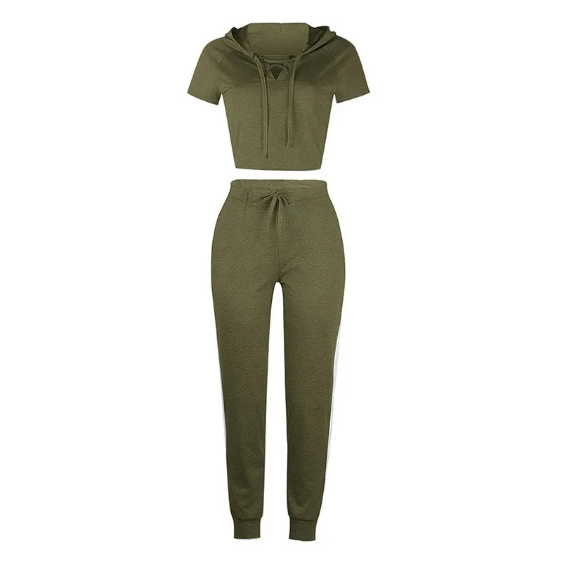 

Autumn and Winter New European and American Women's Solid Color Sports and Leisure Suit Two Piece Set Women