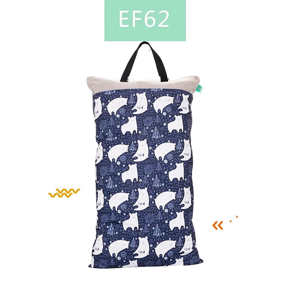EF62 Elinfant 1 шт. большой висящий влажный/сухой мешок для тканевых подгузников, вкладышей, подгузников, белья с двумя молниями водонепроницаемый мешок для подгузников - Цвет: EF62