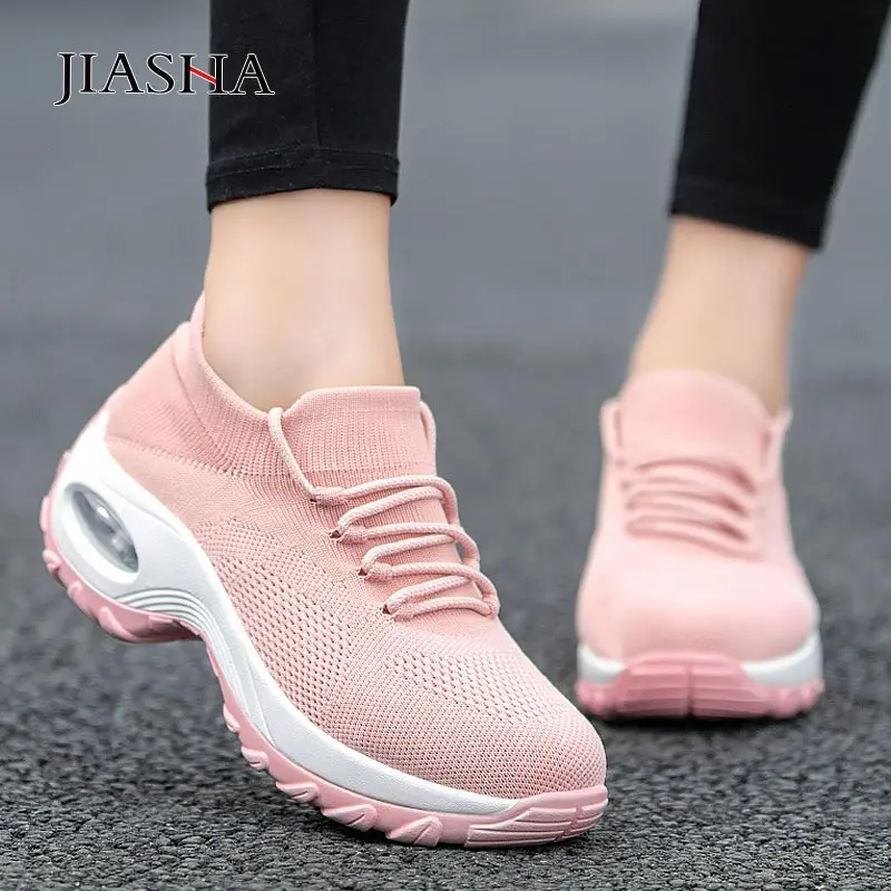Женские кроссовки из дышащего сетчатого материала без шнуровки с воздушной