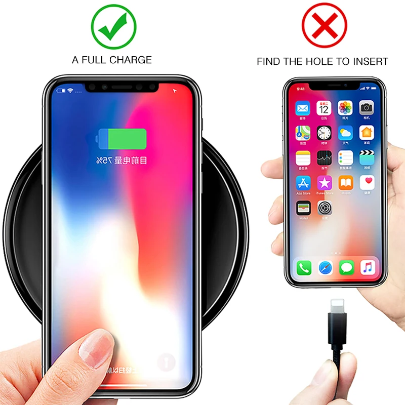 H& A 10 Вт Qi Беспроводное зарядное устройство для iPhone X Xs MAX XR 8 plus Зарядка для samsung S8 S9 Plus Note 9 8 USB зарядное устройство для телефона