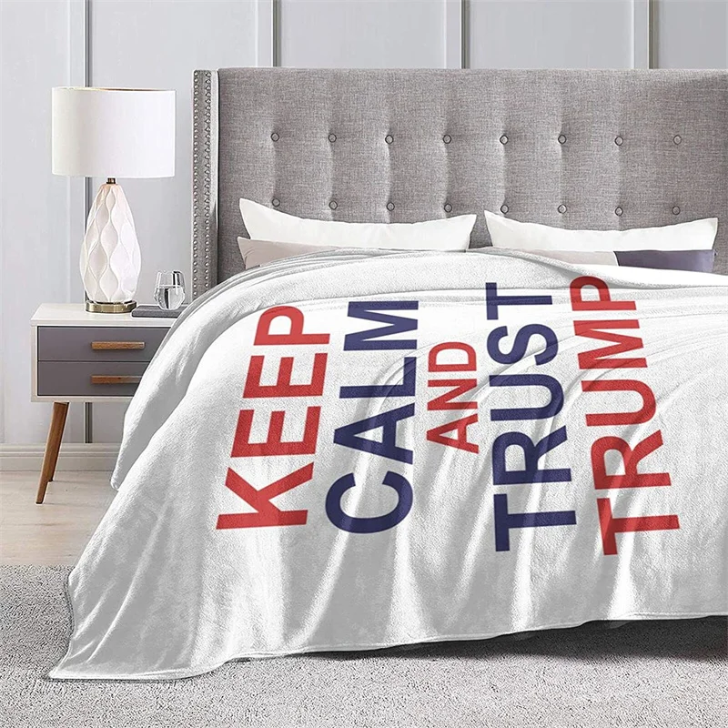 

Keep Calm and Trust Donald Trump Navajo Cubre Camara Green Throw Blanket 3D Print On Demand Sherpa Super Comfortable For Sofa