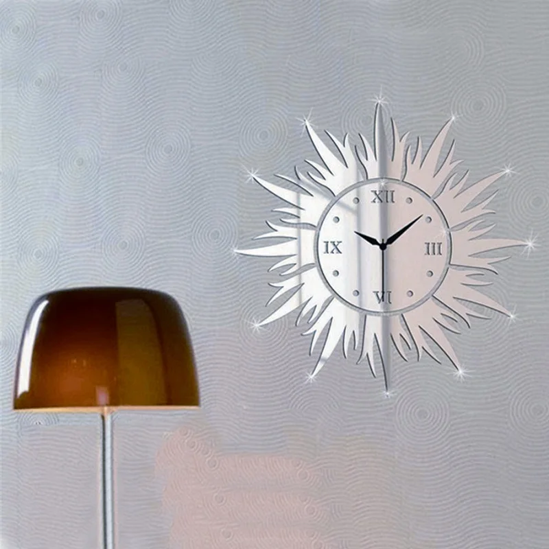 Модные солнечные часы рамка настенные с зеркальной поверхностью наклейки для