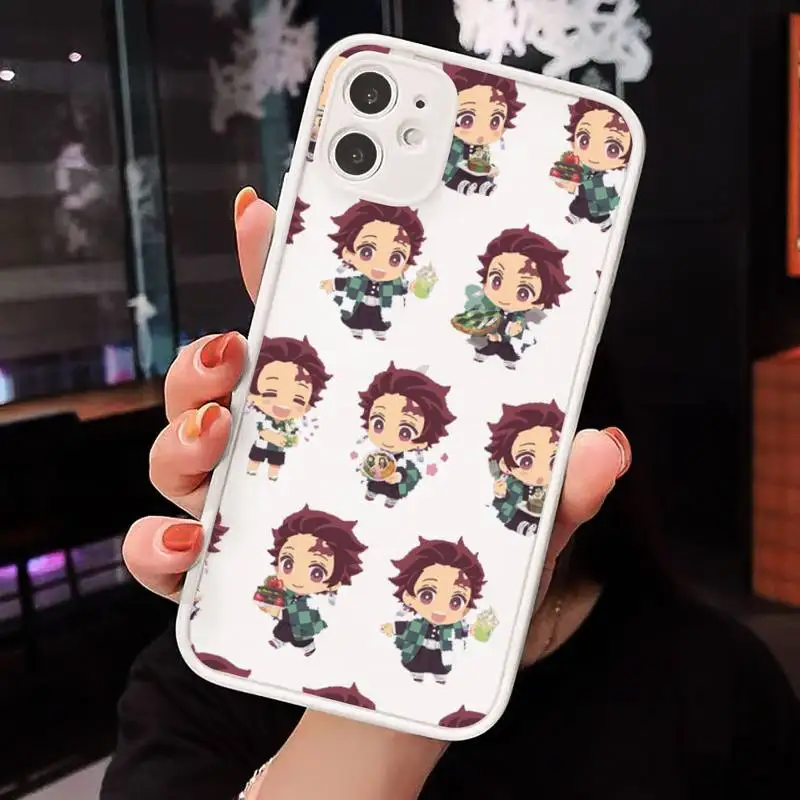 

Demon Slayer Phone Cases Matte transparent For White iPhone 12 Mini 11 Pro XR XS Max 7 8 Plus X Back Cover