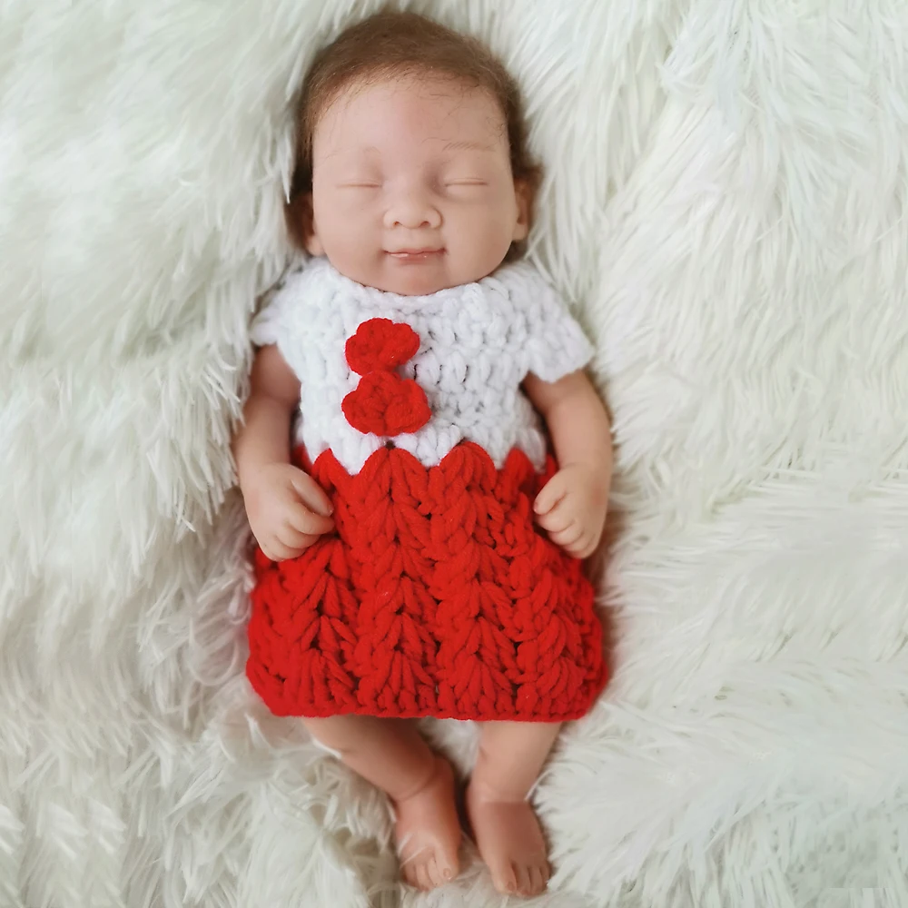 Boutique doll bebe reborn boneca Rare solid silicone baby 26cm soft real touch girl dolls toys gift | Игрушки и хобби