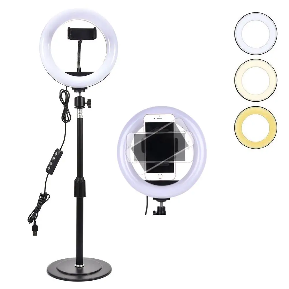 

Новейший Настольный Многофункциональный кольцевой светильник с регулируемой яркостью для селфи, высококачественный модный универсальный...