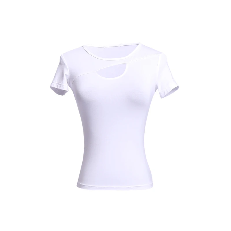 

New Latin Dance Top Women Ballroom Dance Top Short Sleeve Practice Top Latin Dance Wear Performance Dance Costumes XS1023