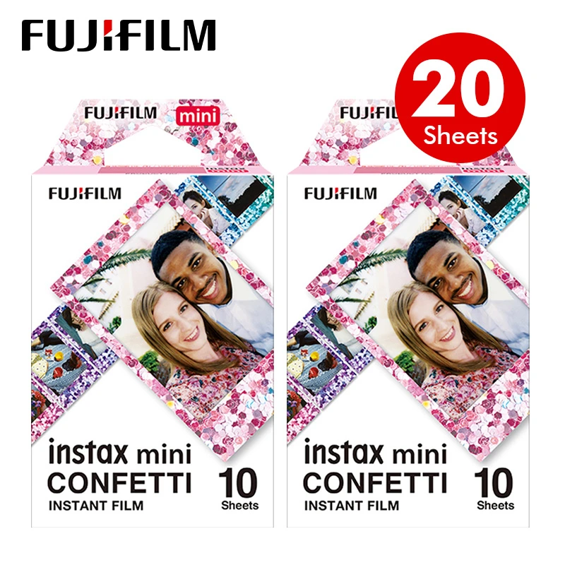 20 Sheets Подлинная Fujifilm Instax Mini 8 пленка конфетти Fuji мгновенная фотобумага 10-50 листов For70 7s 50 s 90 25Share SP-1 LOMO camera - Цвет: 20 Sheets