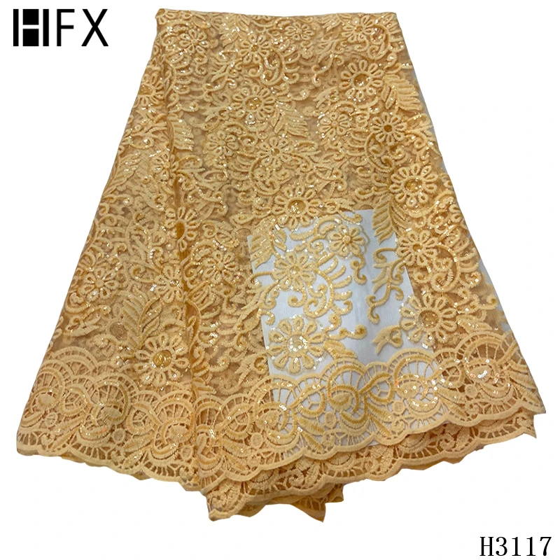 HFX нигерийская кружевная ткань 2020 высокое качество Африканское Сетчатое кружево
