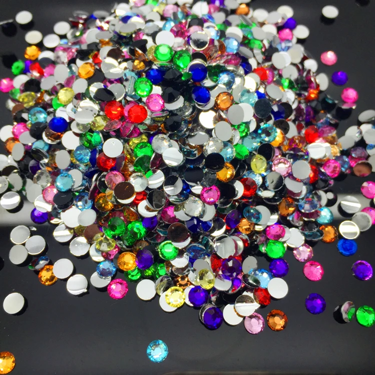 

New 4/6/8/10MM Resin Rhinestone Gem Facets Bead Flat Back Scrapbook for Craft FlatBack