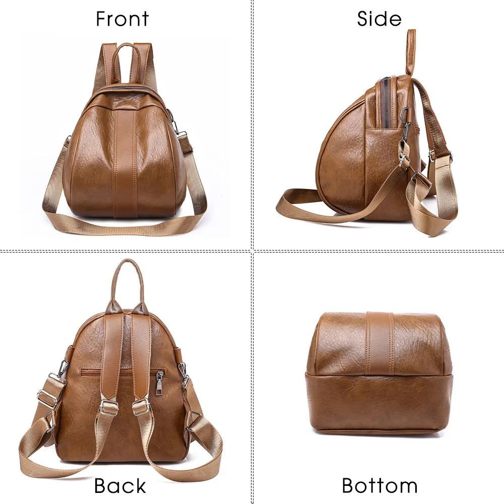 Herald Fashion женские рюкзаки качественные кожаные большие школьные сумки на плечо