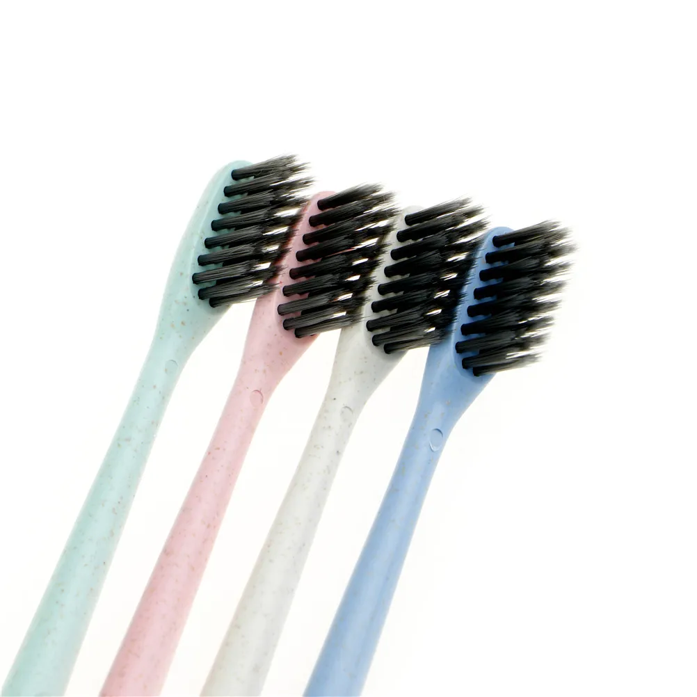 10PCS/Pack Double Ultra Soft Toothbrush Bamboo Charcoal Nano Brush Oral Care Black Heads | Красота и здоровье