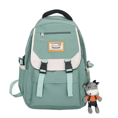 

Large-capacity water-repellent campus simple student schoolbag fashion contrast color multi-pocket storage backpack