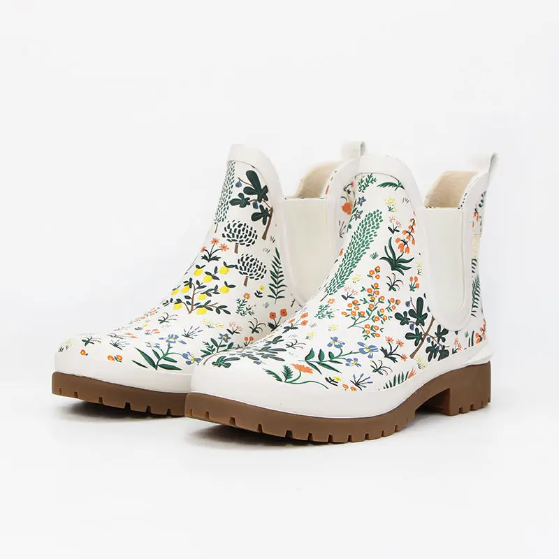 

Женские Водонепроницаемые ботильоны из ПВХ с цветочным принтом