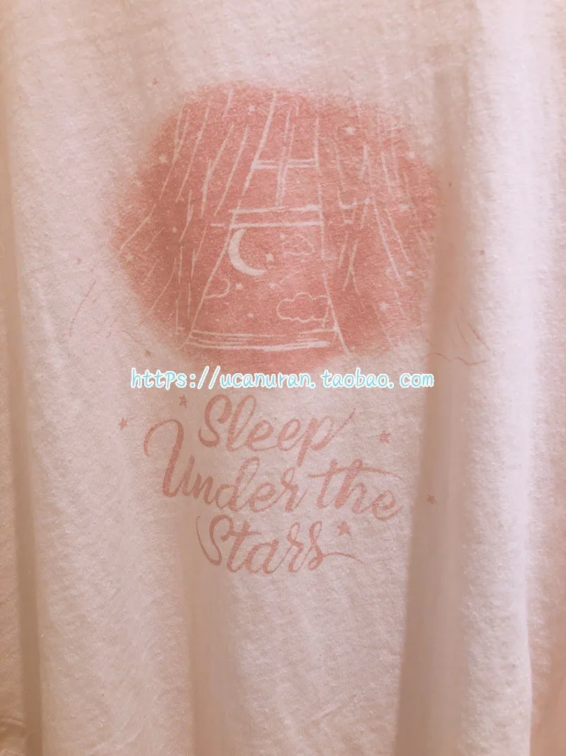 

Japanese GP modal cotton women's star moon cloud fungus edge arc Nightgown homewear pajamas sleep under the stars