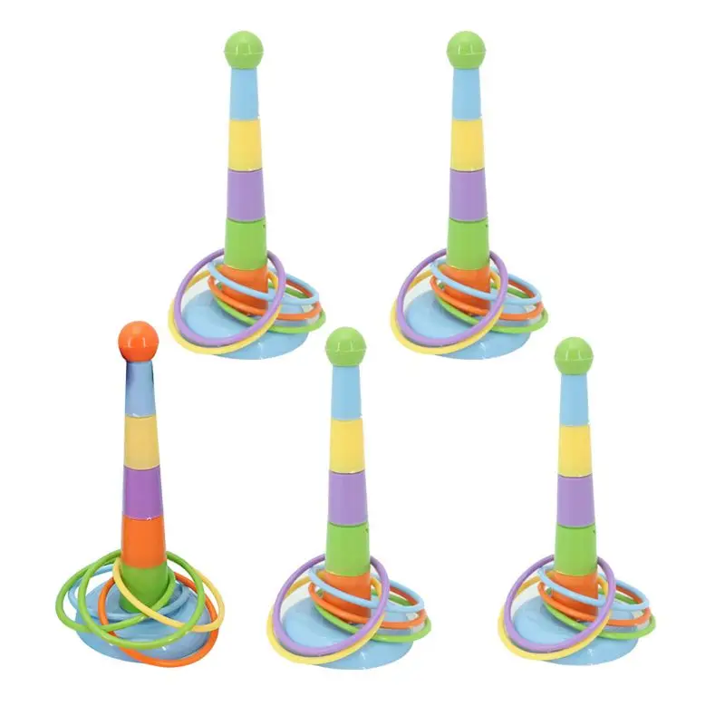 

Educational Interactive Toy Parrot Birds Random Tip Throwing Tower Ring