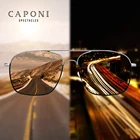 Мужские солнцезащитные очки для вождения CAPONI, темно-коричневые поляризационные Квадратные Солнцезащитные очки с защитой UV400, BSYS8174