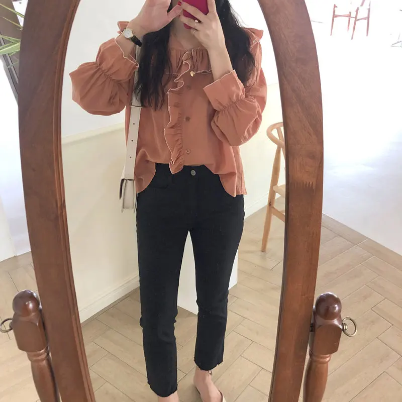 Женская блузка из хлопка и льна Alien Kitty элегантная шикарная цветная стройная