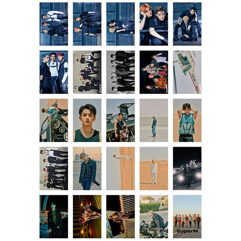 Kpop SuperM Lomo карточка для фотосъемки небольшие карты MARK TAEYONG BAEKHYUN LUCAS TEN KAI TAEMIN железная открытка-коробка для любителей книг Коллекция подарков