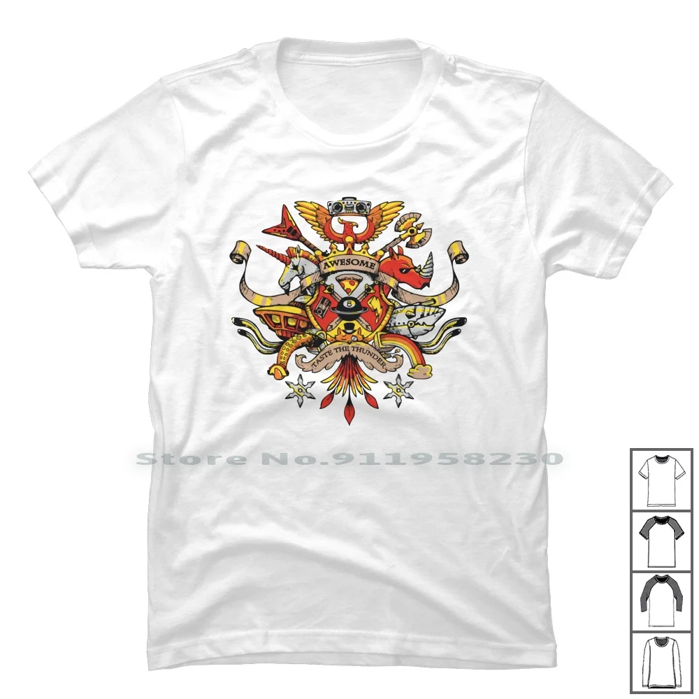 

The Crest Of Awesome T Shirt 100% Cotton Cartoon Movie Crest Comic Tage Some Rest Game Age We So Om