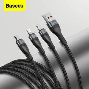 baseus 5a type c cable for huawei samsung xiaomi fast charging usb cable for iphone 11 micro usb charger cable 3 in 1 data wire free global shipping