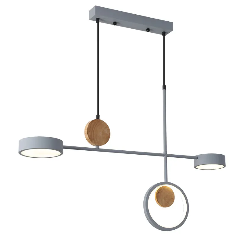 Led Chandeliers Nordic Gray Chandelier Lighting For Dining Room Living Room Decoration Minimalist Wooden Kitchen