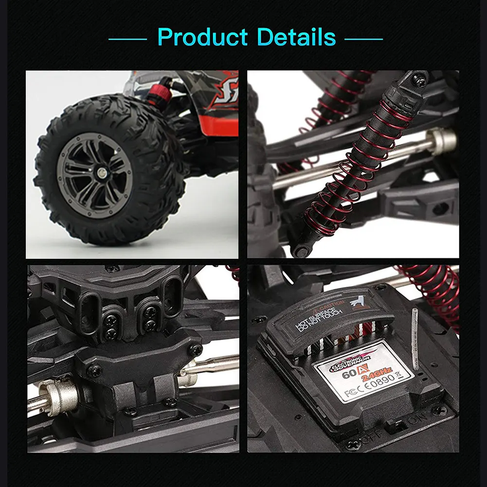 Pokich большой размер 1:16 масштаб Высокоскоростной RC игрушки 4WD 2 4 ГГц пульт