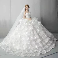 elegant white floral 11 5 doll clothes for barbie dress dressing up outfits princess gown wedding dress 16 bjd accessories toy